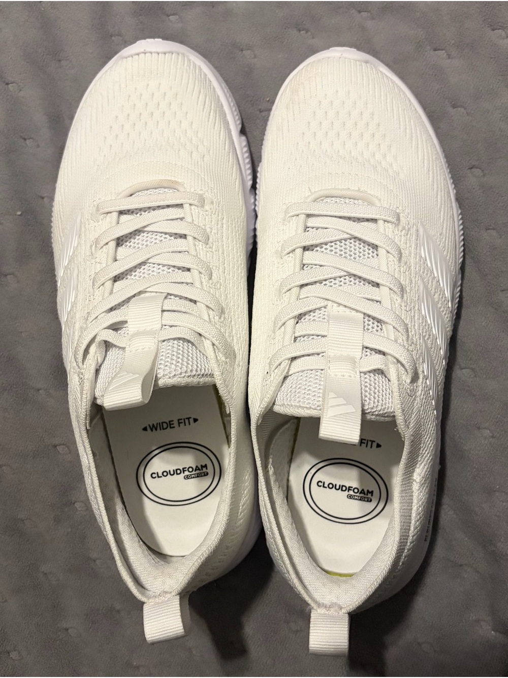 adidas Cloudfoam Wide Fit Athletic Sneakers - White